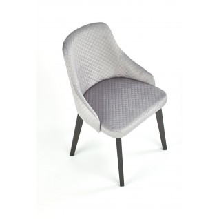 TOLEDO 3 krzesło czarny / tap. velvet pikowany Karo 4 - MONOLITH 85 (jasny popiel) (1p 1szt)