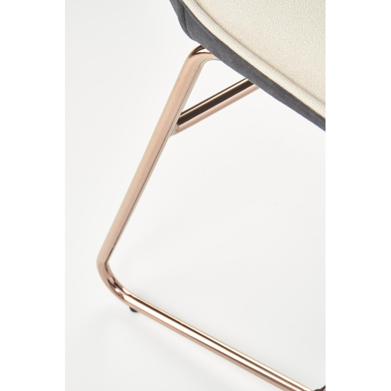 K390 krzesło kremowy / ciemny popiel / złoty (2p 4szt)