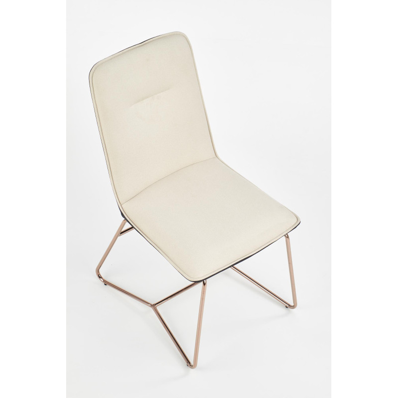 K390 krzesło kremowy / ciemny popiel / złoty (2p 4szt)