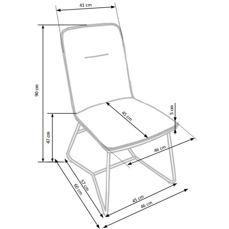 K390 krzesło kremowy / ciemny popiel / złoty (2p 4szt)