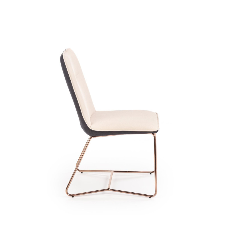 K390 krzesło kremowy / ciemny popiel / złoty (2p 4szt)