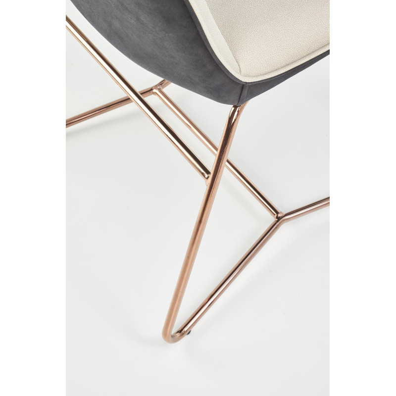 K390 krzesło kremowy / ciemny popiel / złoty (2p 4szt)