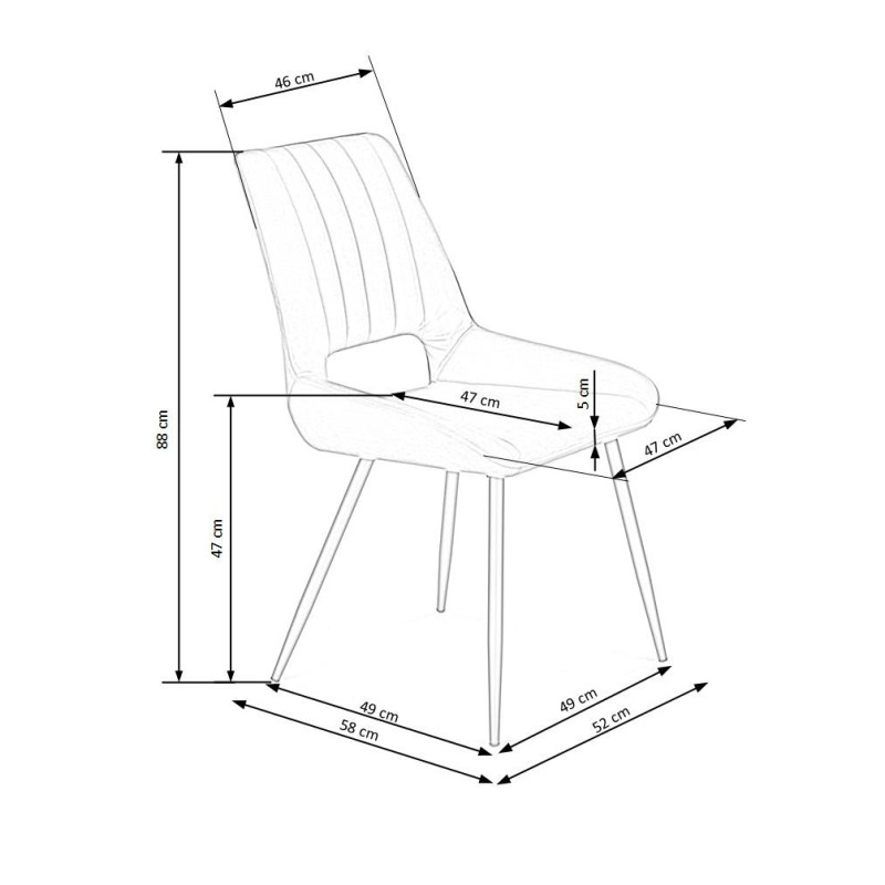 K404 krzesło popielaty (1p 2szt)