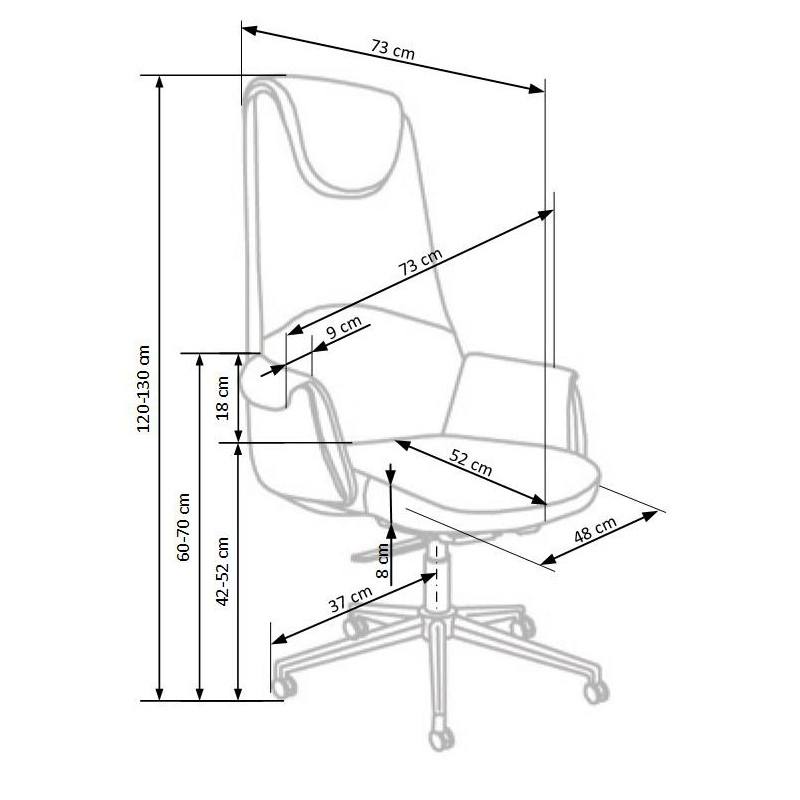 CALVANO fotel gabinetowy ciemny brąz / jasny brąz