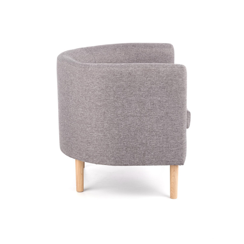 Minimalistyczny fotel wypoczynkowy Vesper 2 szary/naturalny