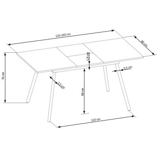 ALBON stół rozkładany dąb sonoma / popielaty (1p 1szt)