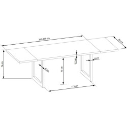 RADUS 160x90 drewno lite - dębowe kolor: dąb naturalny (2p 1szt)