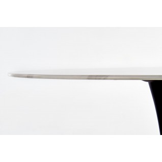 AMBROSIO stół okrągły, blat - marmur, noga - czarny (2p 1szt)