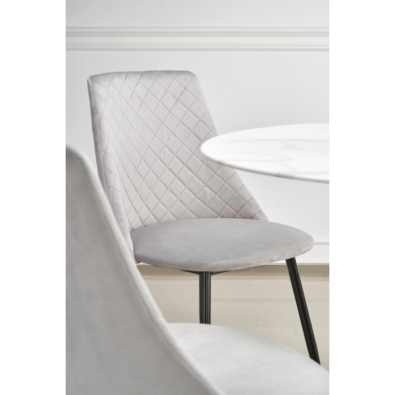 AMBROSIO stół okrągły, blat - marmur, noga - czarny (2p 1szt)