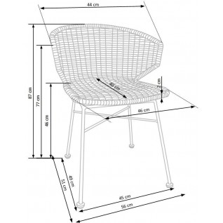 K407 krzesło naturalny / czarny ( 1p 2szt )