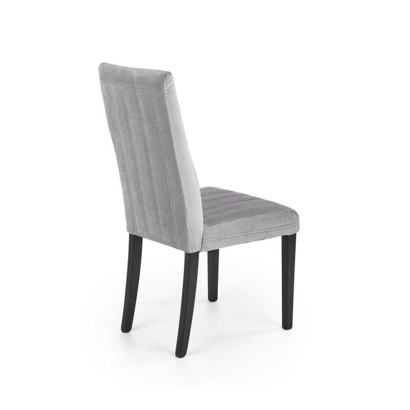 DIEGO 2 krzesło czarny / tap. velvet pikowany Pasy - MONOLITH 85 (jasny popiel) (1p 2szt)