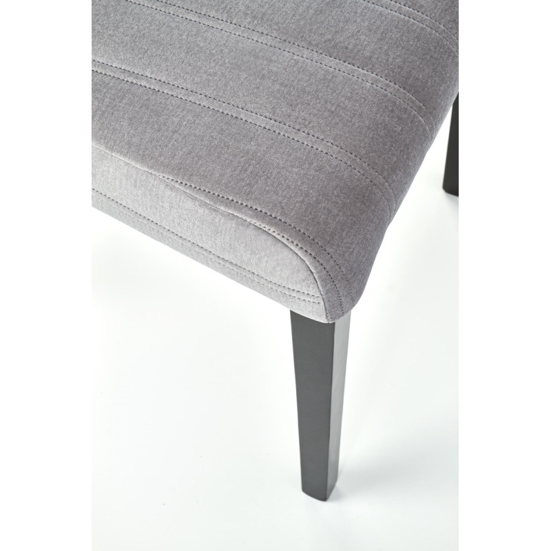 DIEGO 2 krzesło czarny / tap. velvet pikowany Pasy - MONOLITH 85 (jasny popiel) (1p 2szt)