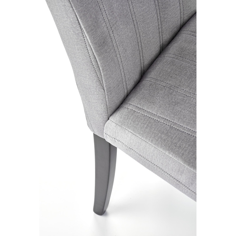 DIEGO 2 krzesło czarny / tap. velvet pikowany Pasy - MONOLITH 85 (jasny popiel) (1p 2szt)