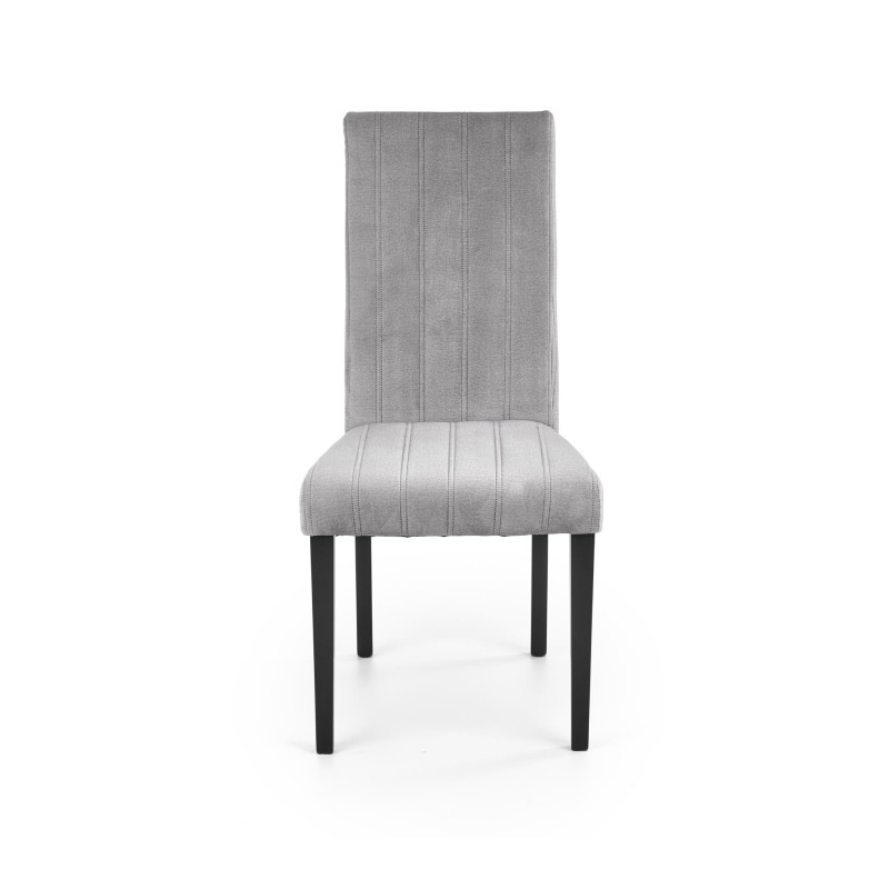 DIEGO 2 krzesło czarny / tap. velvet pikowany Pasy - MONOLITH 85 (jasny popiel) (1p 2szt)