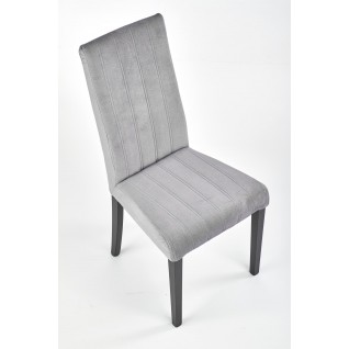 DIEGO 2 krzesło czarny / tap. velvet pikowany Pasy - MONOLITH 85 (jasny popiel) (1p 2szt)