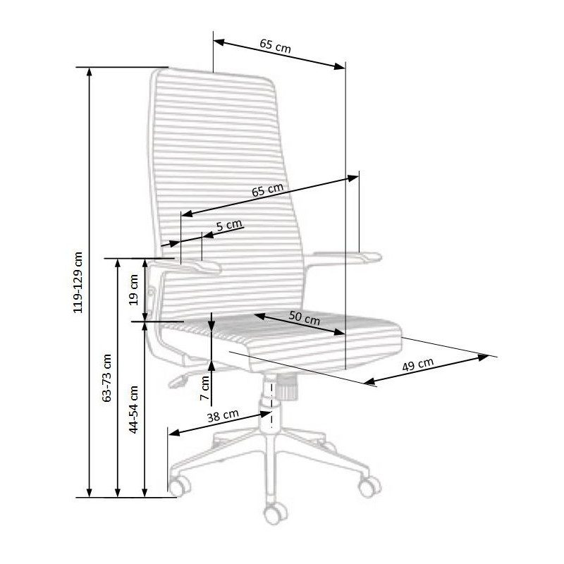 AREZZO fotel gabinetowy popielaty