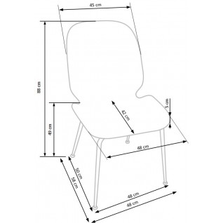 K381 krzesło różowy / złoty (1p 4szt)