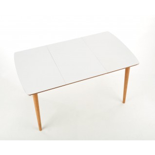 BRADLEY stół kolor blat - biały mat, nogi - dąb lefkas (140-185x80x75 cm) (1p 1szt)