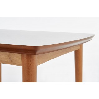 BRADLEY stół kolor blat - biały mat, nogi - dąb lefkas (140-185x80x75 cm) (1p 1szt)