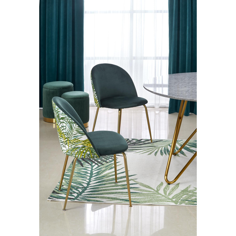 BONELLO stół, blat - popielaty marmur, nogi - złoty (2p 1szt)