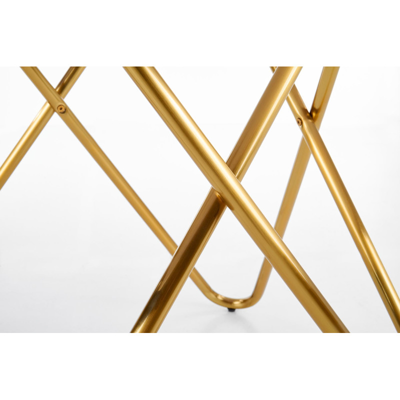 BONELLO stół, blat - popielaty marmur, nogi - złoty (2p 1szt)