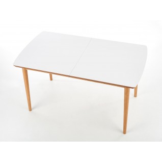 BARRET stół kolor blat - biały mat, nogi - dąb lefkas (90-190x80x75 cm) (1p 1szt)