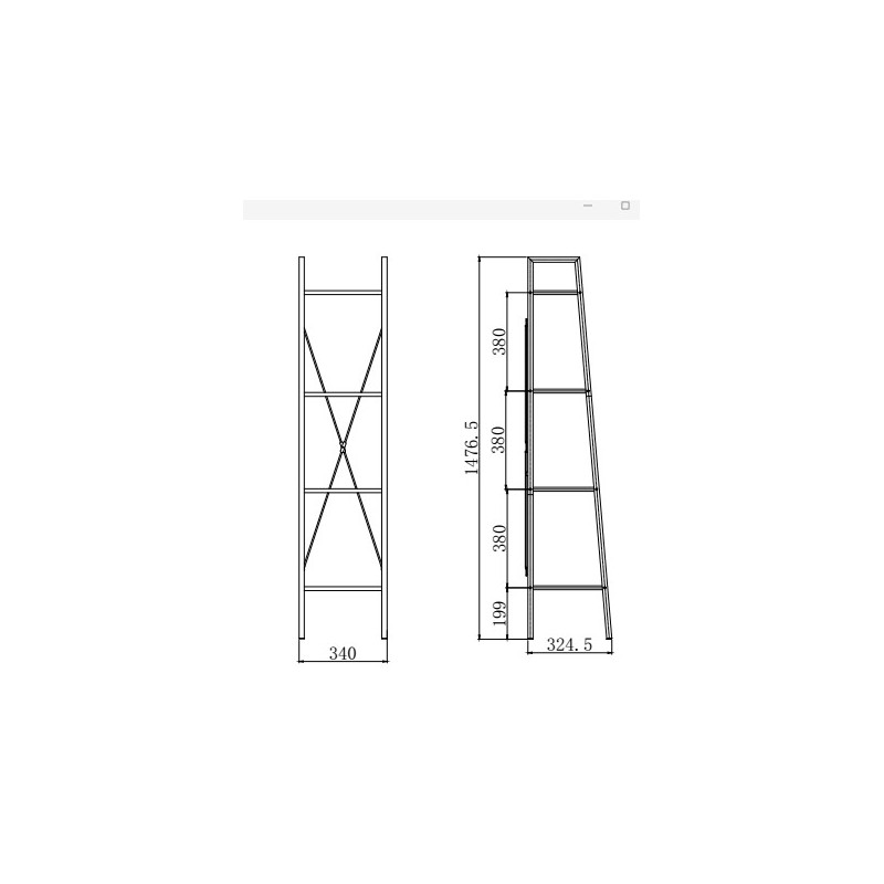 NARVIK REG1 czarny / dąb sonoma (1p 1szt)