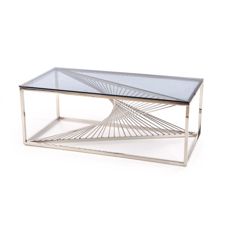 INFINITY ława, stelaż - srebrny, szkło - dymiony (1p 1szt)