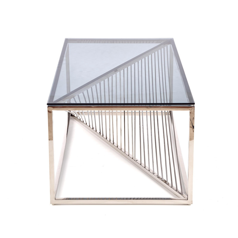 INFINITY ława, stelaż - srebrny, szkło - dymiony (1p 1szt)