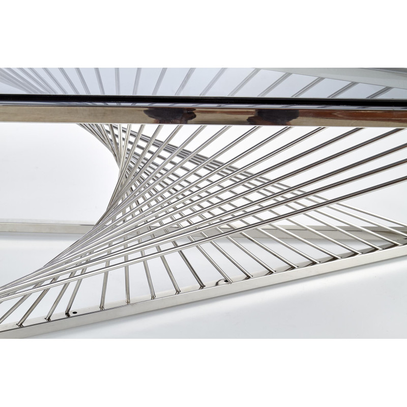 INFINITY ława, stelaż - srebrny, szkło - dymiony (1p 1szt)