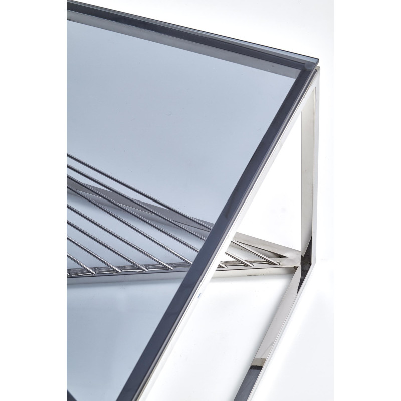 INFINITY ława, stelaż - srebrny, szkło - dymiony (1p 1szt)