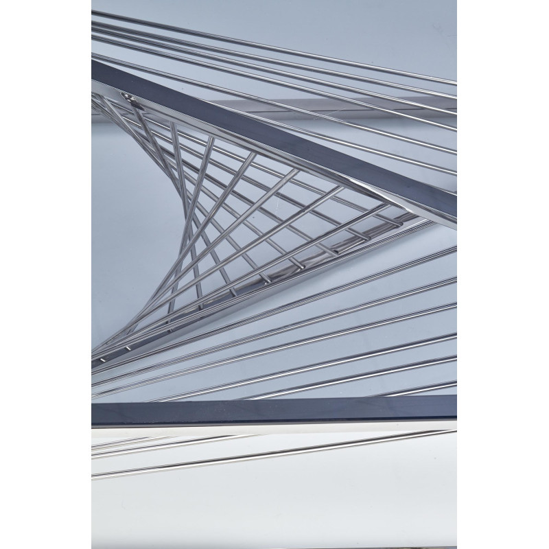 INFINITY ława, stelaż - srebrny, szkło - dymiony (1p 1szt)