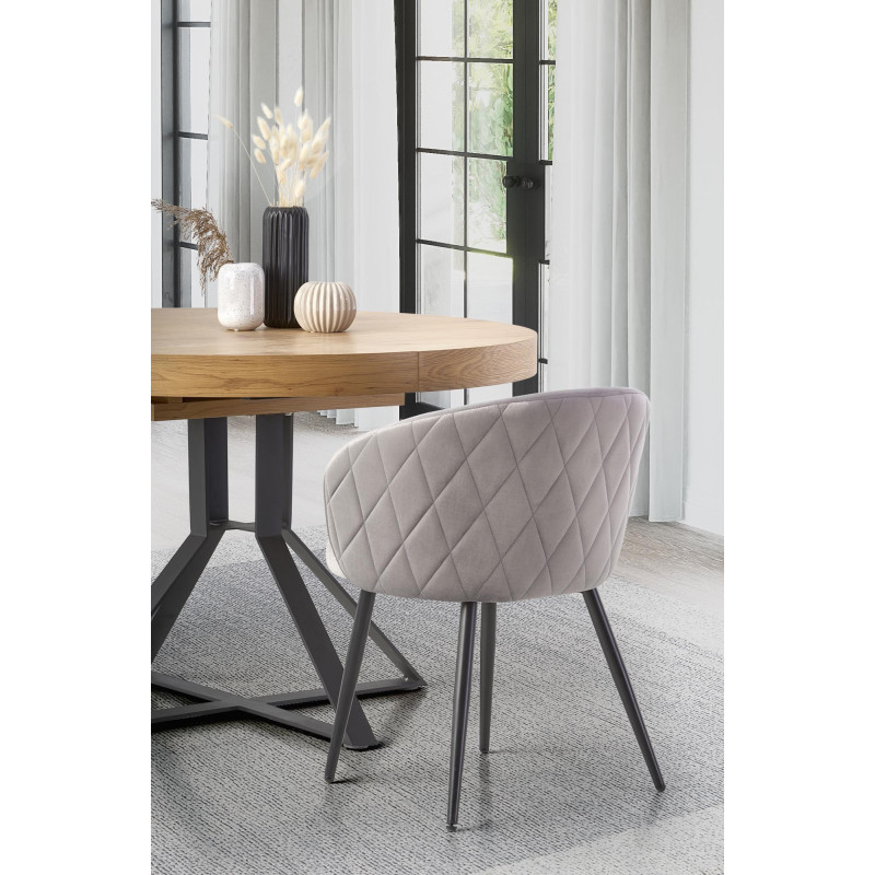 MERCY stół rozkładany, blat - dąb złoty, nogi - czarny (2p 1szt)