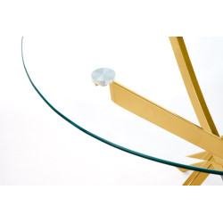 RAYMOND stół, blat - transparentny, nogi - złoty (2p 1szt)