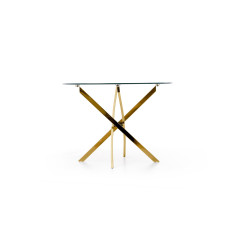 RAYMOND stół, blat - transparentny, nogi - złoty (2p 1szt)