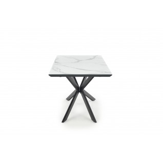 DIESEL stół rozkładany blat - biały marmur / c. popiel, nogi -