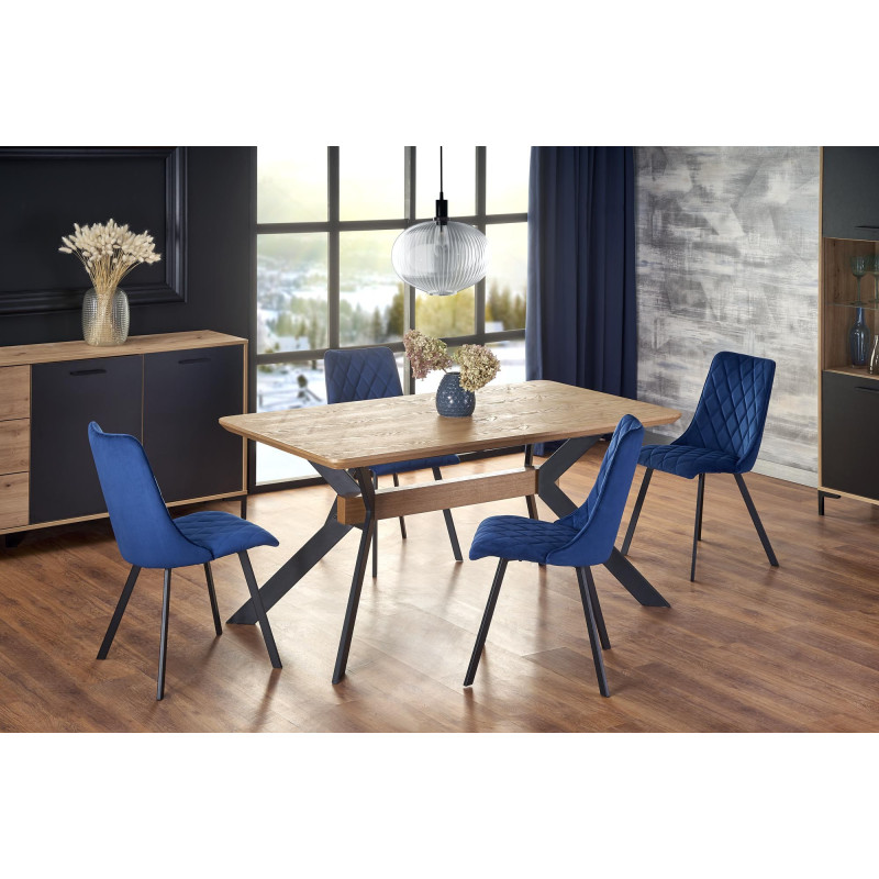 BACARDI stół rozkładany dąb naturalny / czarny (2p 1szt)