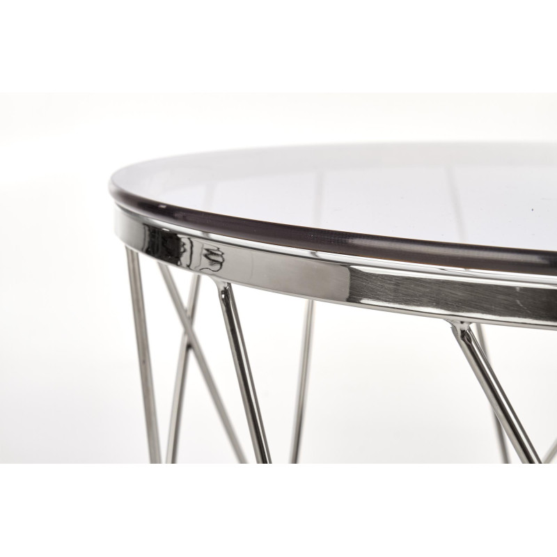 SELENA ława, stelaż - chrom, szkło - dymiony (1p 1szt)