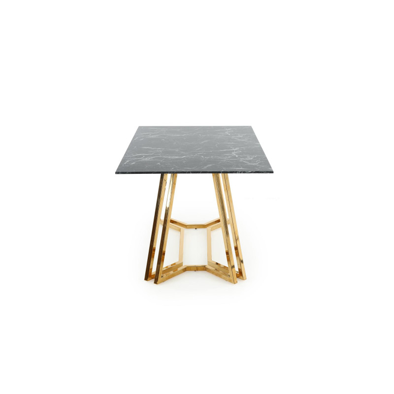KONAMI stół, blat - czarny marmur, nogi - złoty