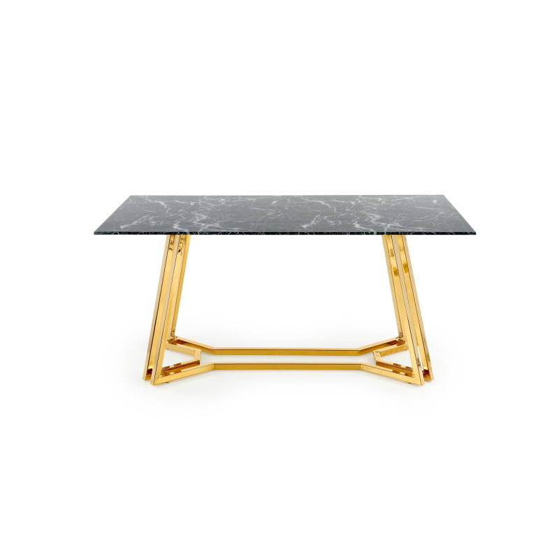 KONAMI stół, blat - czarny marmur, nogi - złoty
