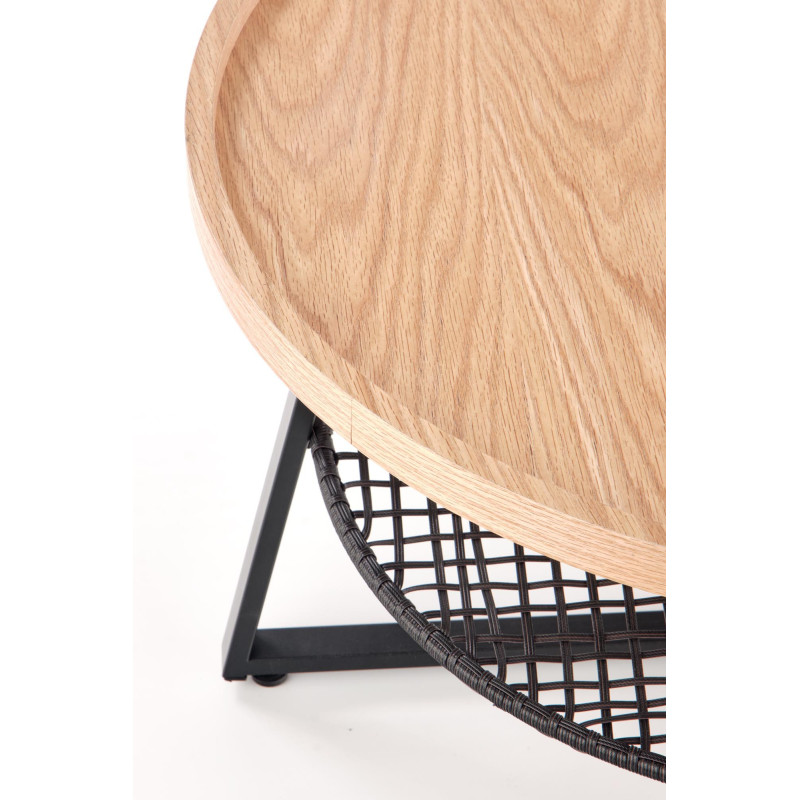 FLORENCE ława dąb naturalny/czarny (1p 1szt)