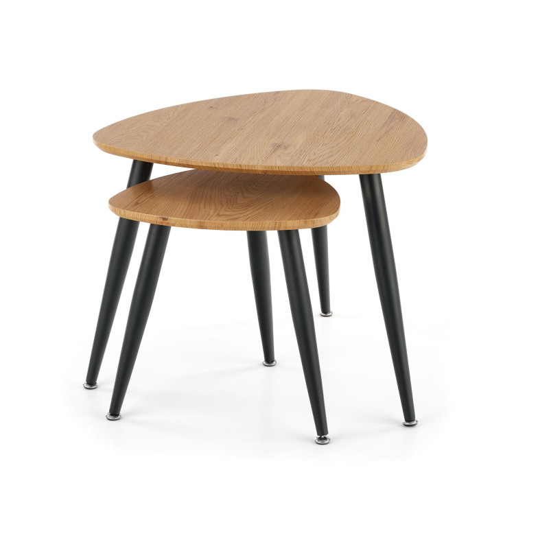 NICEA 2, zestaw 2 ław dąb złoty/czarny (2p 2szt)