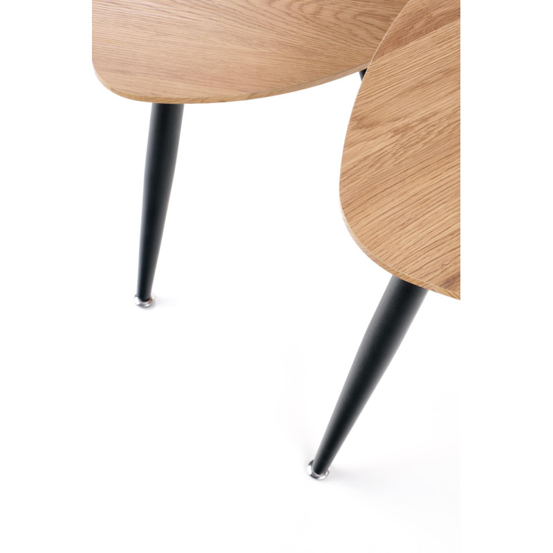 NICEA 2, zestaw 2 ław dąb złoty/czarny (2p 2szt)