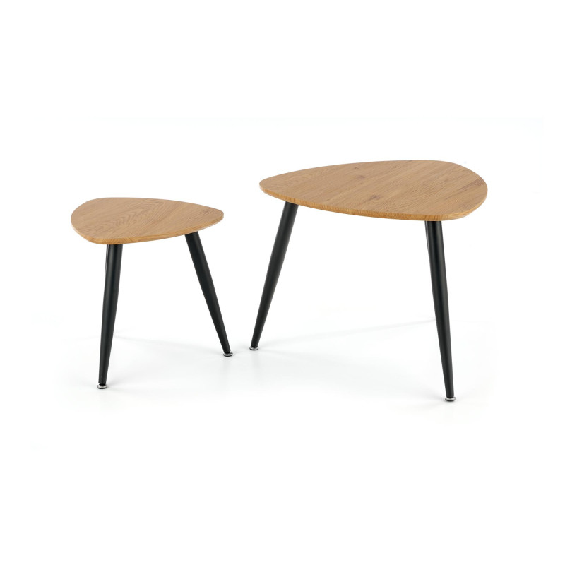 NICEA 2, zestaw 2 ław dąb złoty/czarny (2p 2szt)