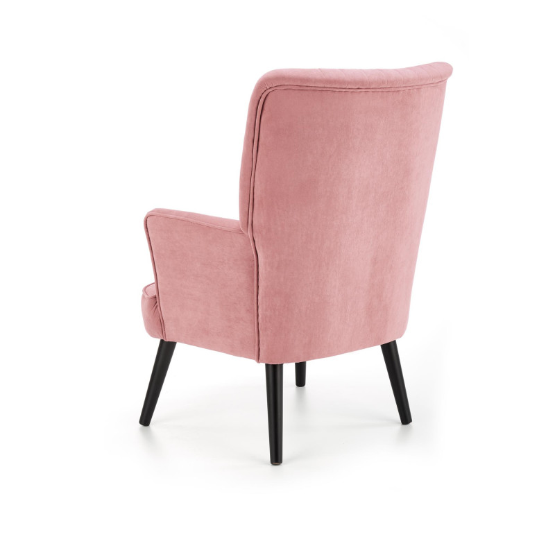 Fotel wypoczynkowy Lagoon różowy na wysokich czarnych nogach