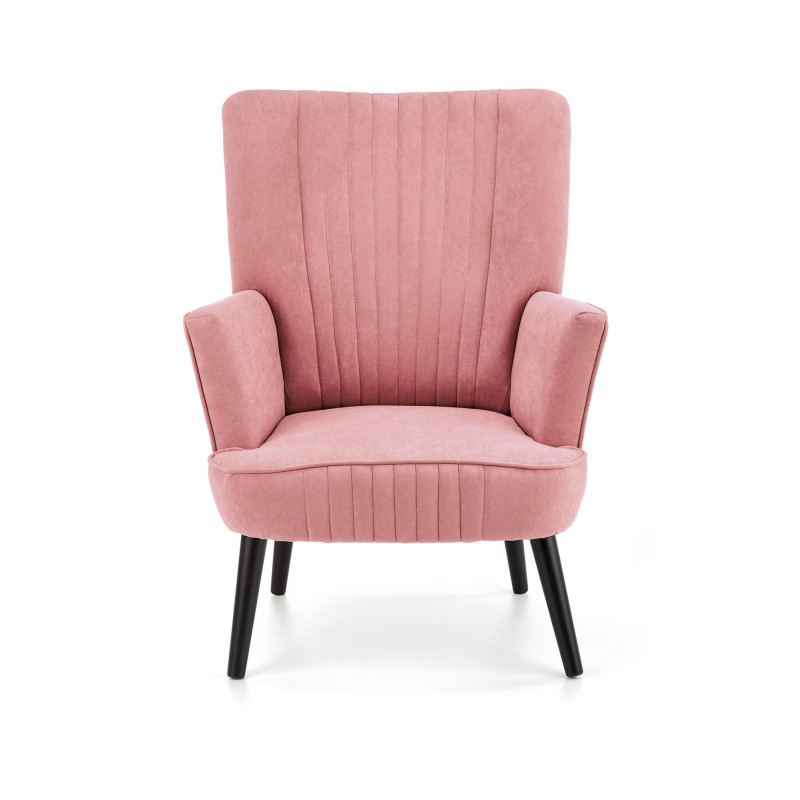 Fotel wypoczynkowy Lagoon różowy na wysokich czarnych nogach