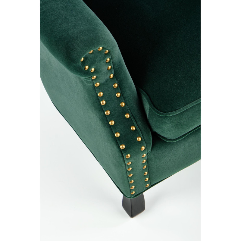 Fotel wypoczynkowy Valley zielony z giętymi nogami