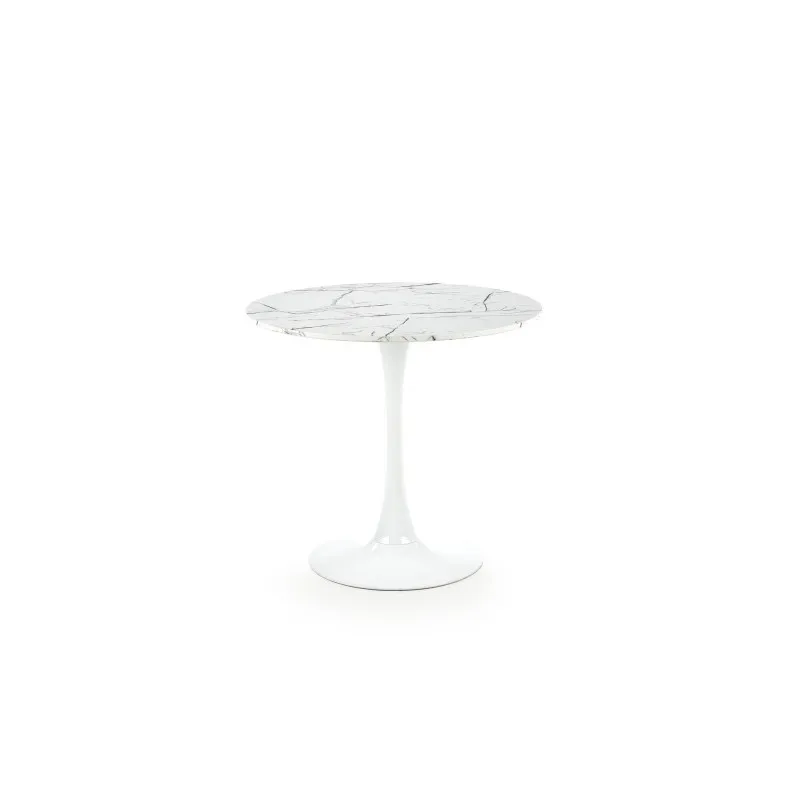 DENVER stół, blat - biały marmur, noga - biały (3p 1szt)