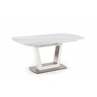 BLANCO stół rozkładany blat - biały marmur / biały, noga -