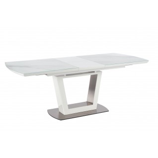 BLANCO stół rozkładany blat - biały marmur / biały, noga -